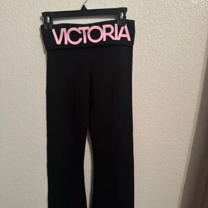 Victoria's Secret Black and Pink Track Pants